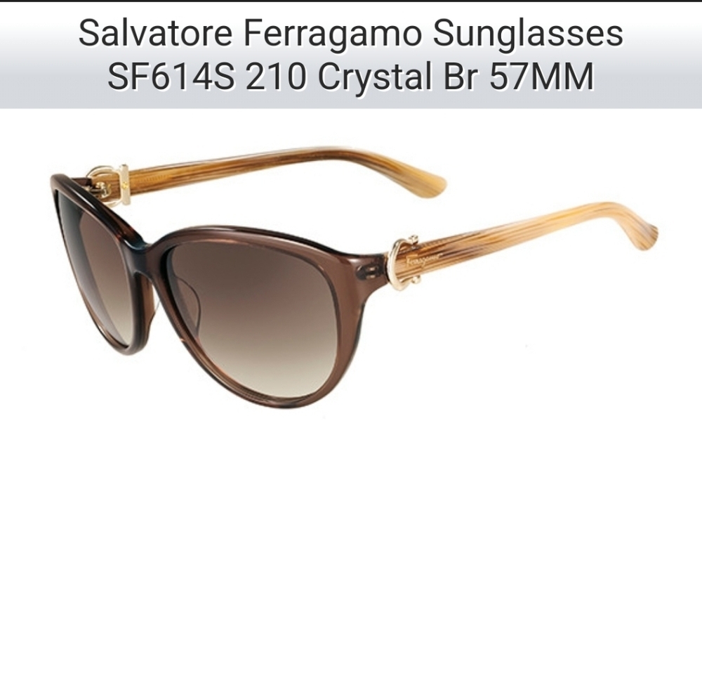 Salvatore Ferragamo sunglasses 🕶 Crystal brown SF614S euc